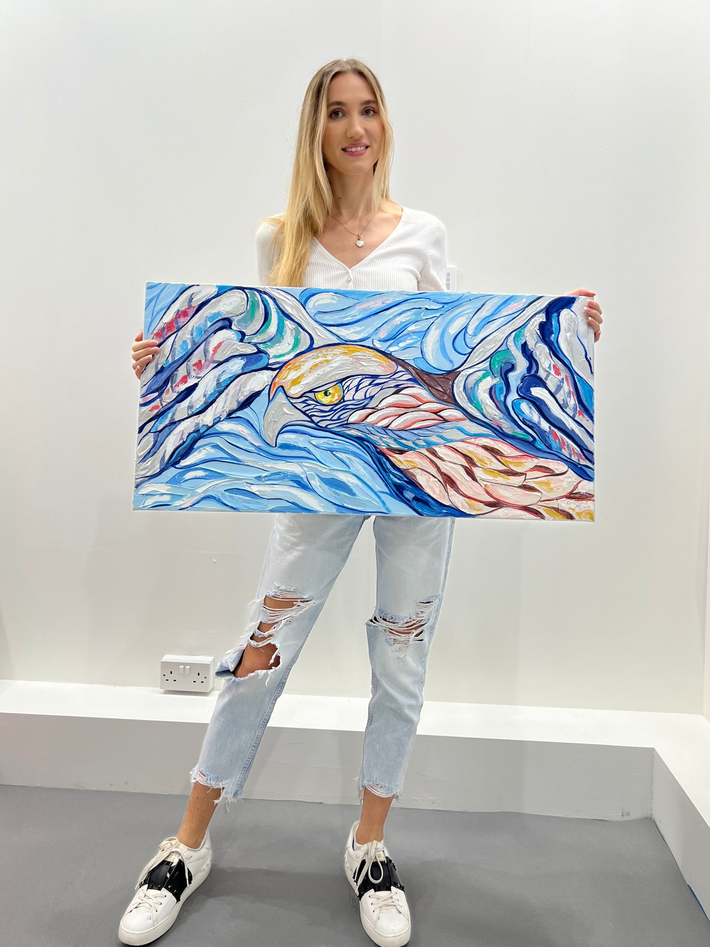 "Falcon" 45x90 cm. Mixed media. 2022