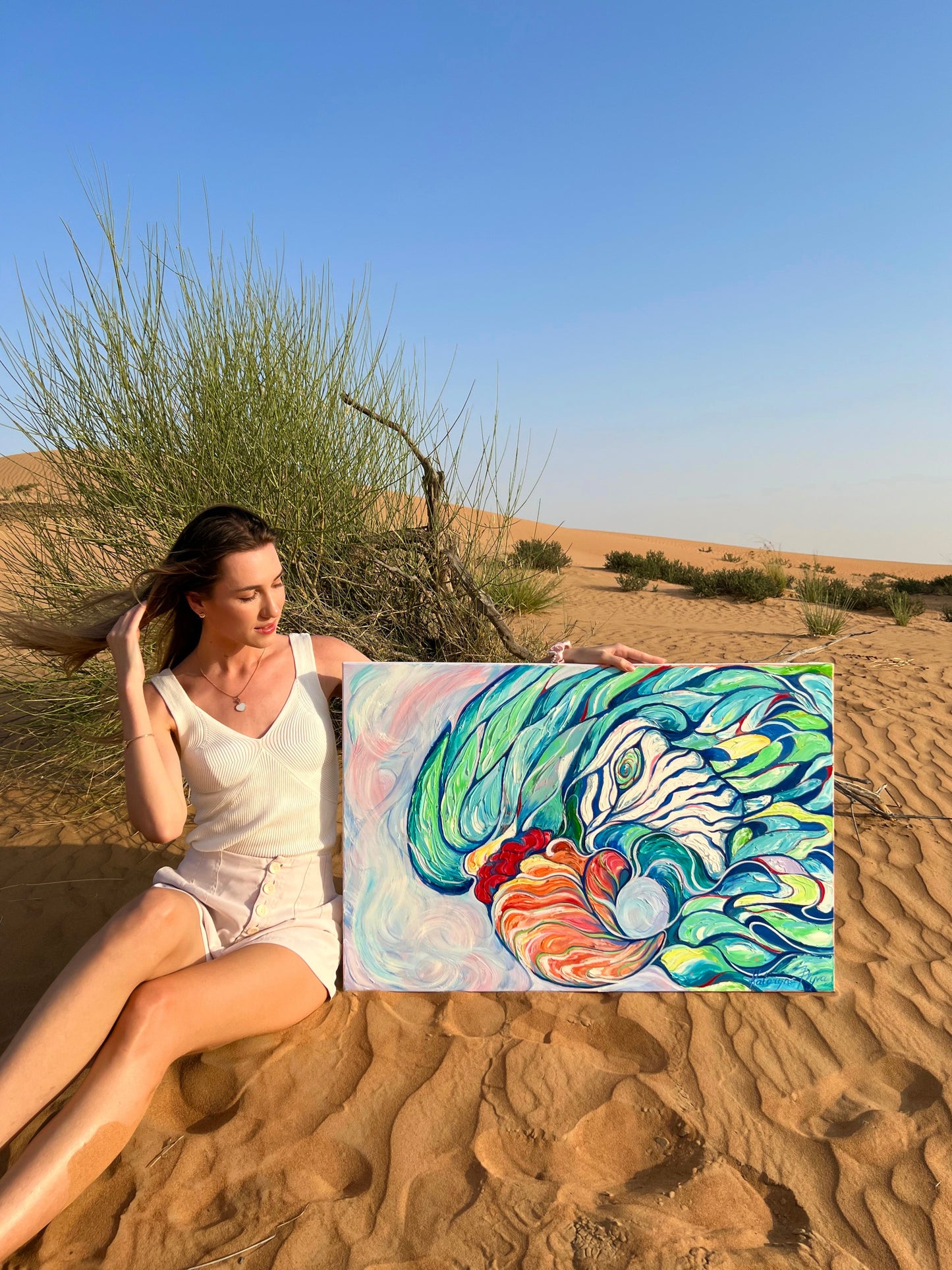 “Green Parrot” 60x90 cm. Oil on canvas