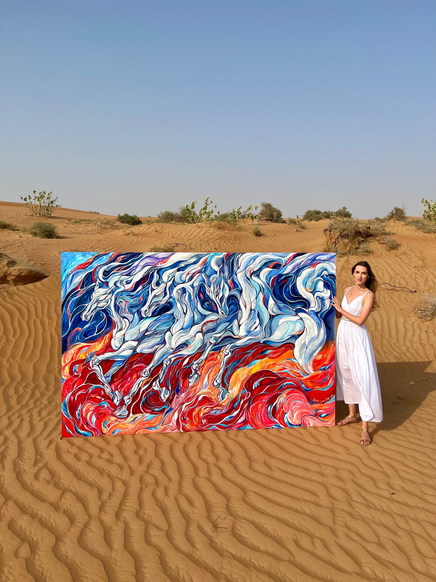 "Majestic Gallop" 190x290 cm. Oil on canvas
